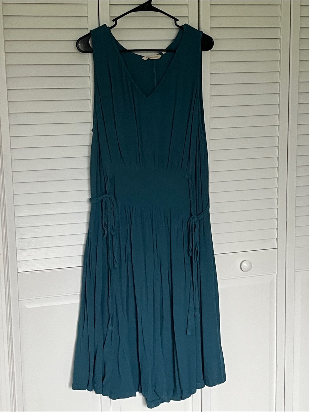Soft Surroundings Sleeveless Teal V-Neck Midi Dress